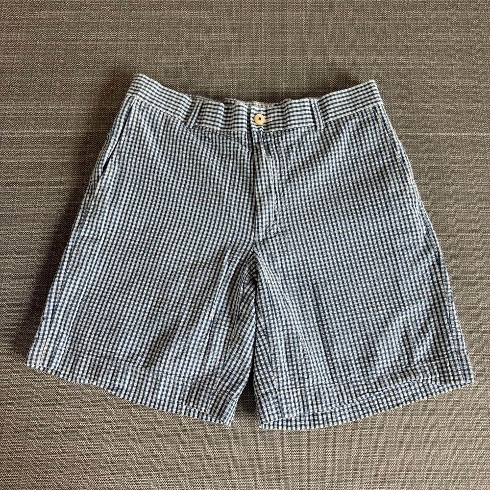 Southern Tide vintagewhite and blue gingham cotton shorts mens size 32